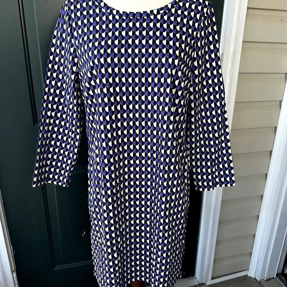 J. Crew Sz 8 Cotton Shift Purple Black w/ Zipper Detail Whimsigoth Dark Romantic - Picture 2 of 9